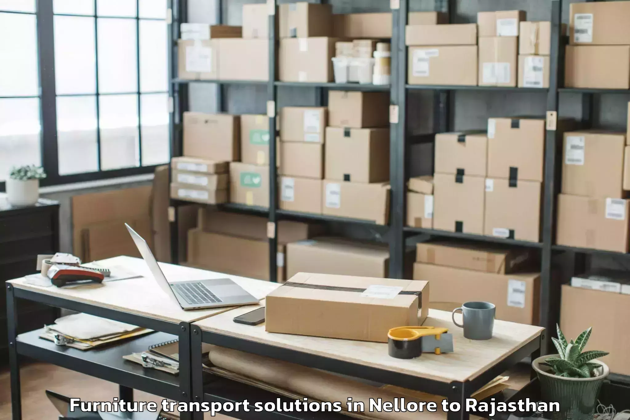 Top Nellore to Ladnun Furniture Transport Solutions Available